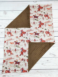Baby Brown Minky Rodeo Western Blankets!
