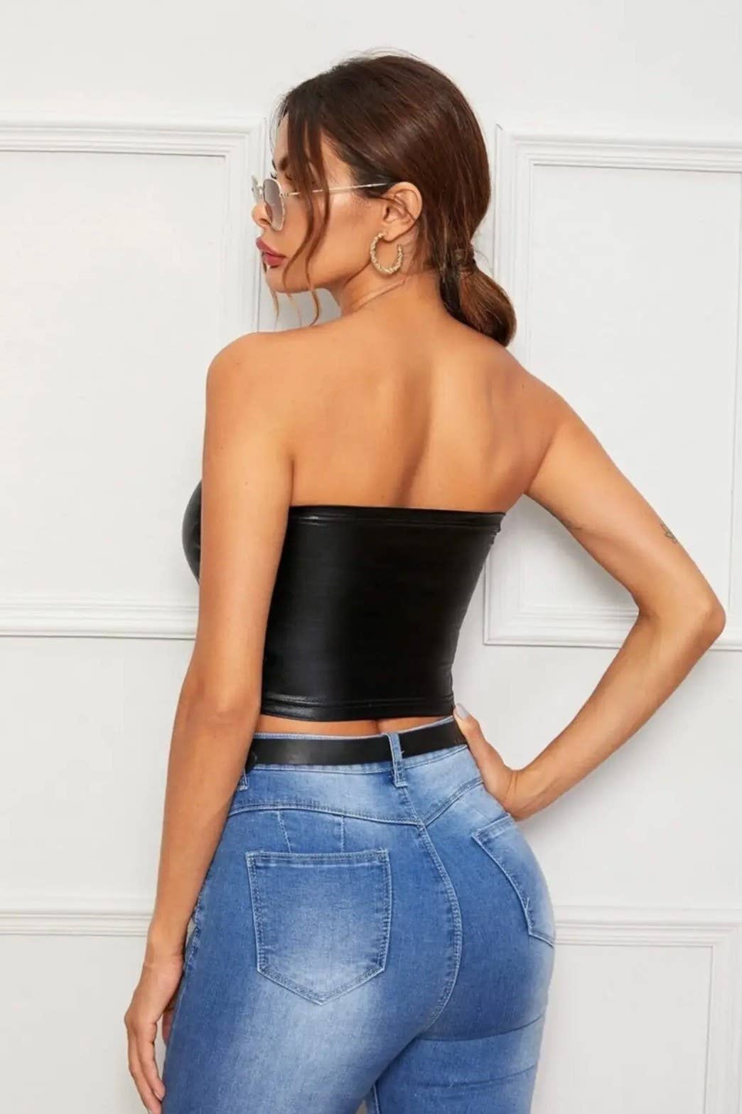 Faux Leather Bandeau Tube Top!