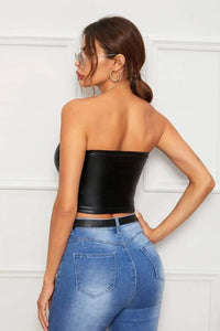 Faux Leather Bandeau Tube Top!