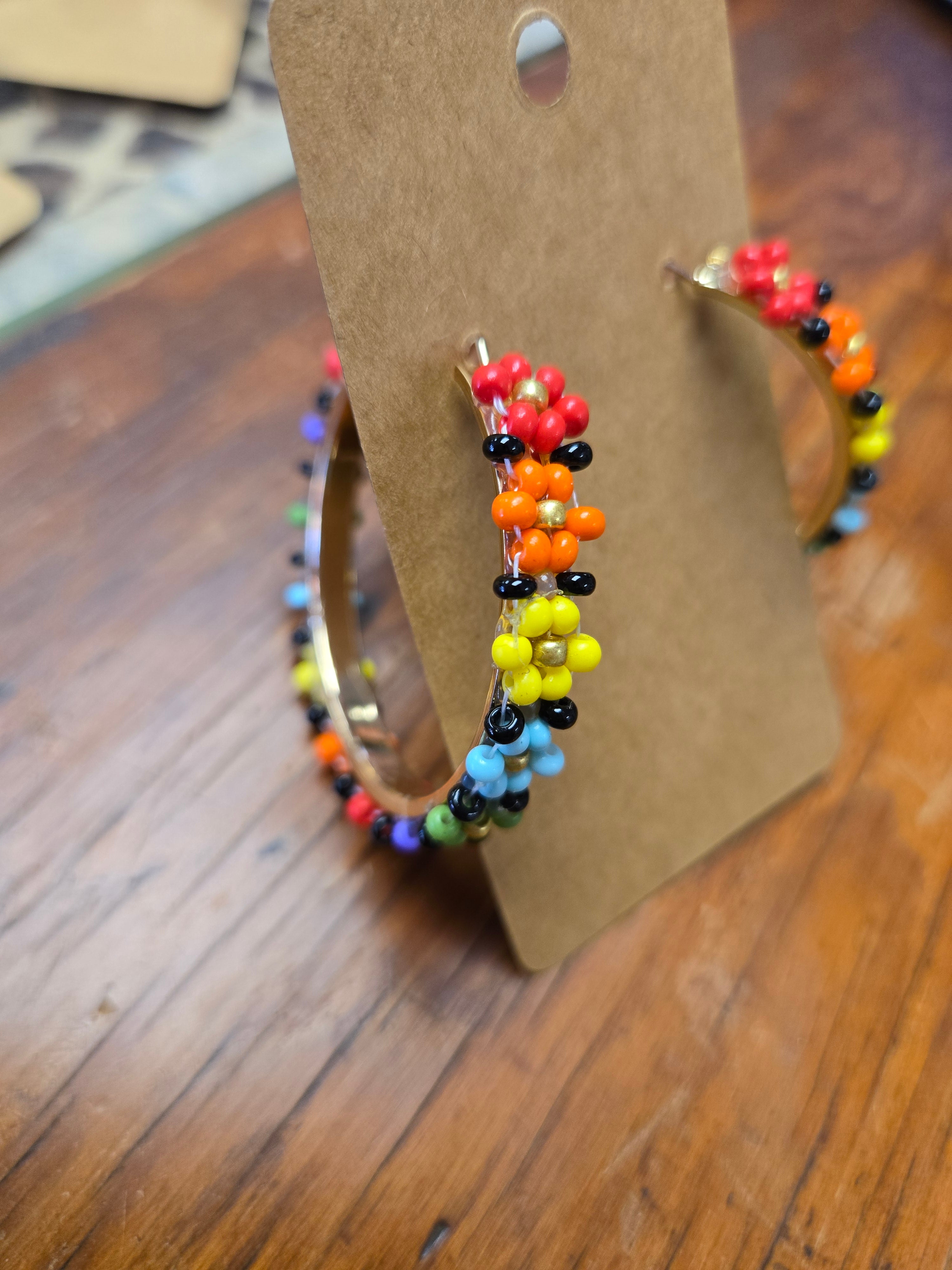 Floral Hoop Earrings!