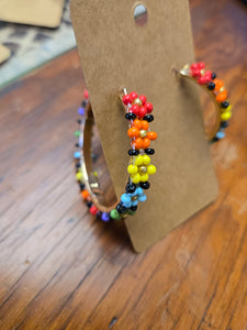 Floral Hoop Earrings!