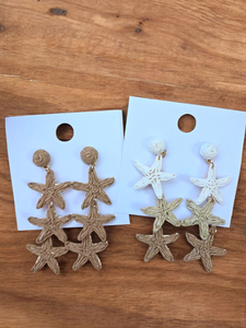 Starfish Raffia Earrings! 2 colors!