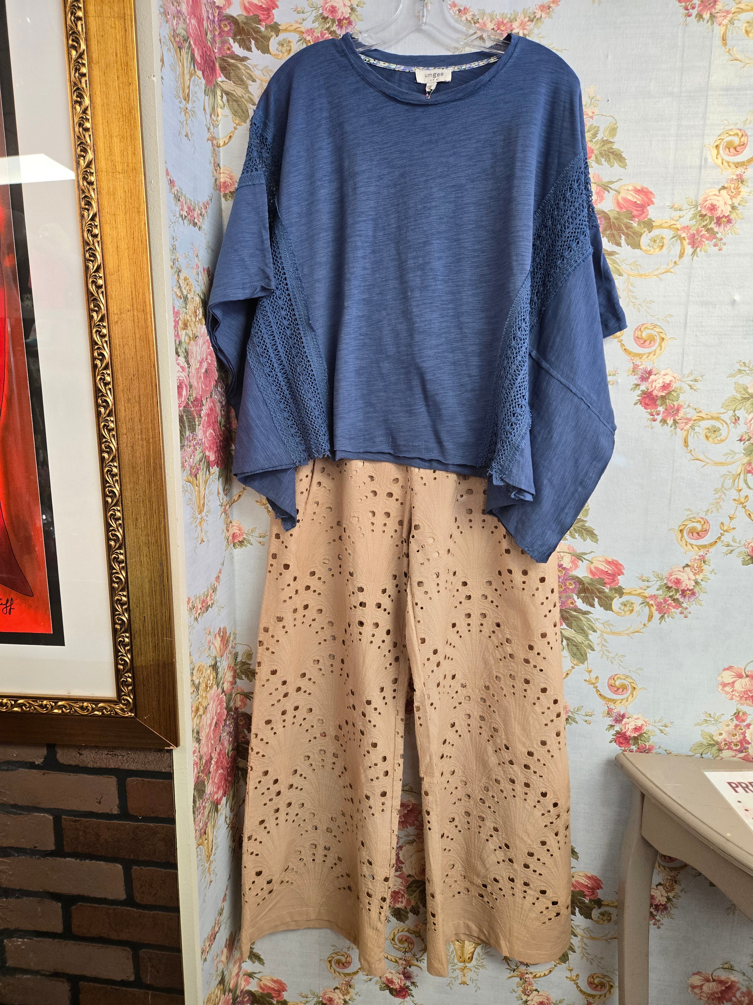 Eyelet Lace Straight Leg Pants!