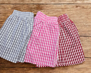 Gingham Boxer Shorts! 3 Colors!