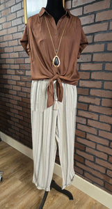 Linen Pants or Tie Blouse!