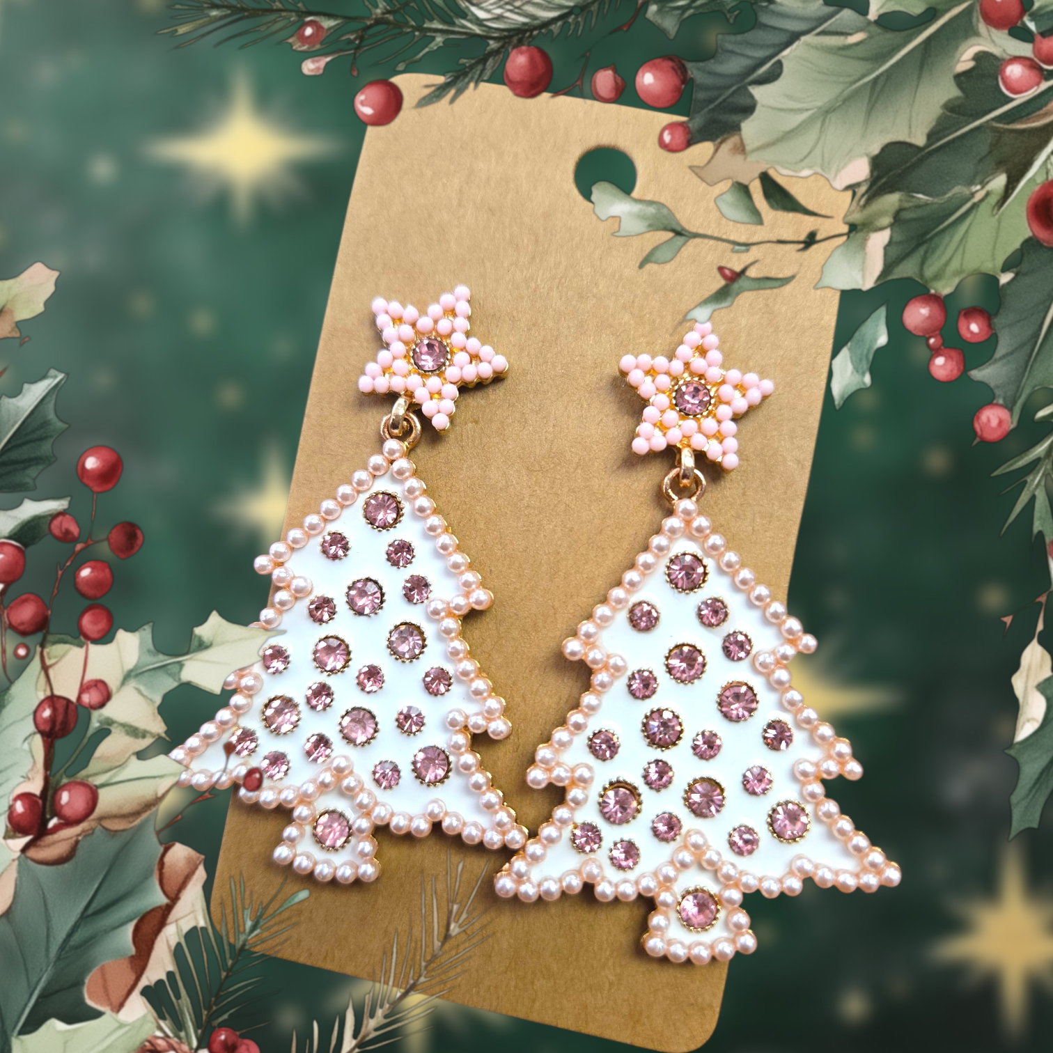 Vintage Christmas Tree Earrings!
