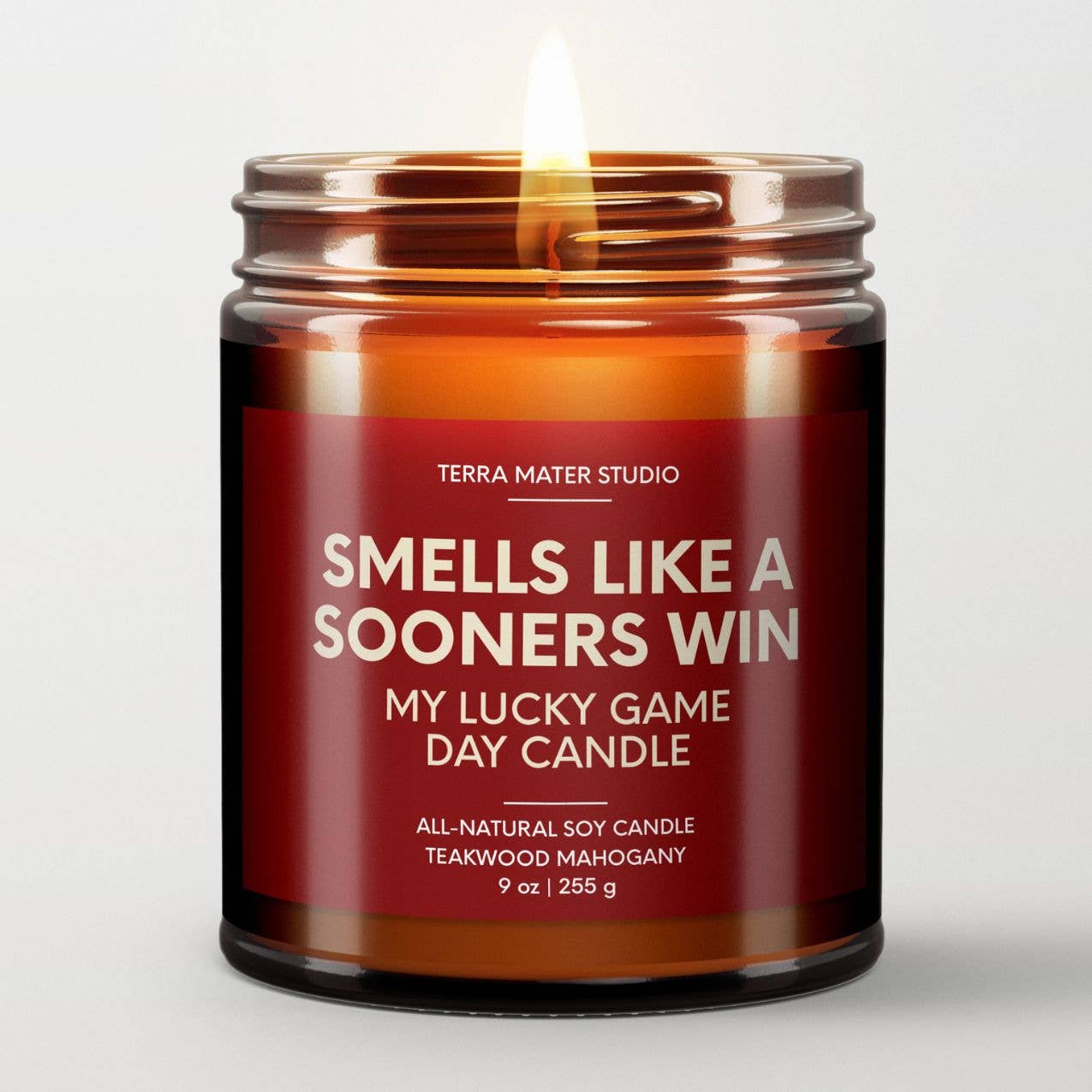 Smells Like A Sooners Win Game Day Candle! 2 wicks!
