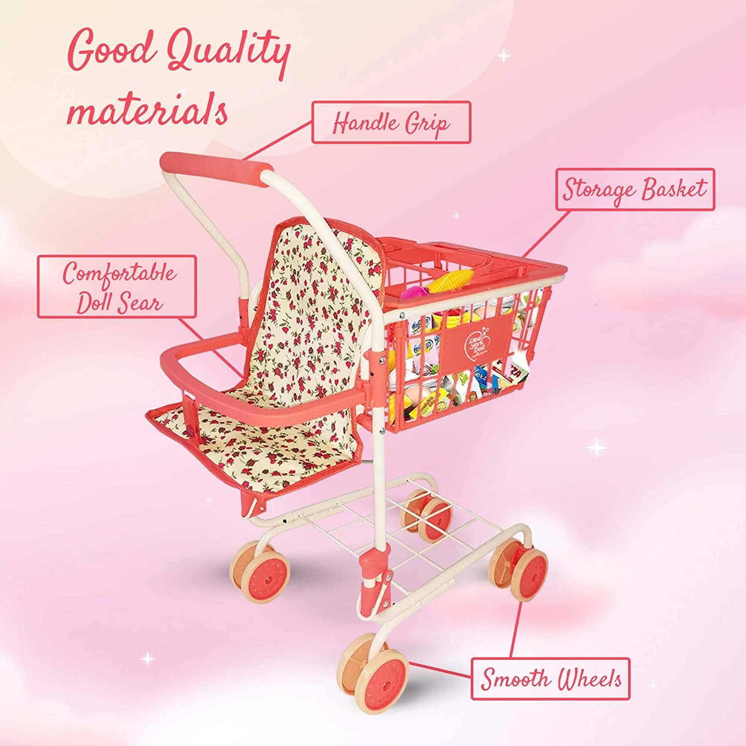 Toy Shopping Cart - Includes Food!