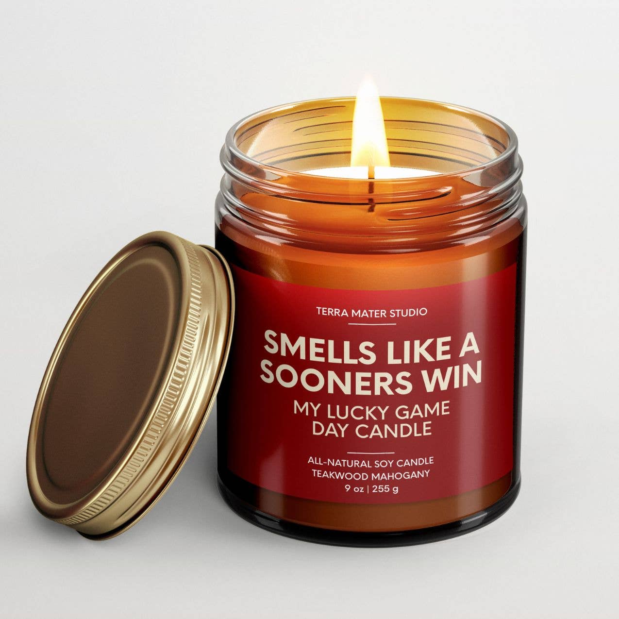 Smells Like A Sooners Win Game Day Candle! 2 wicks!