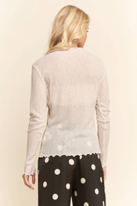 Gold Tone Cream Mesh Shirt!