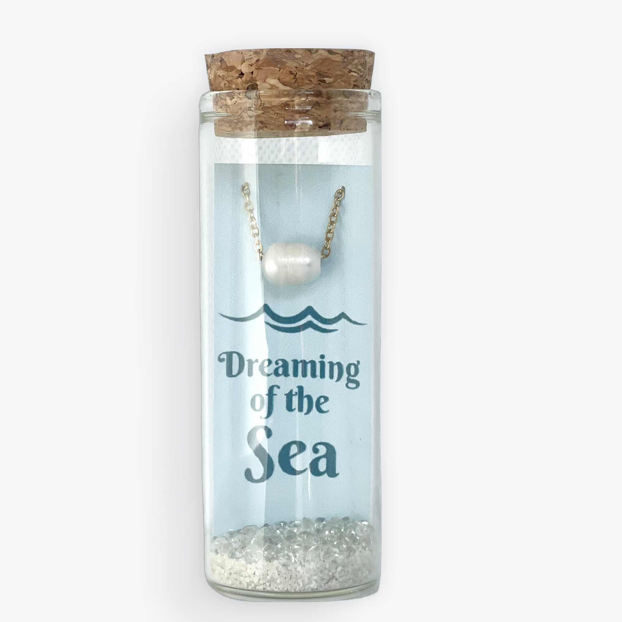 Pearl Necklace in Glass Vial – Sea Beach-Inspired Gift