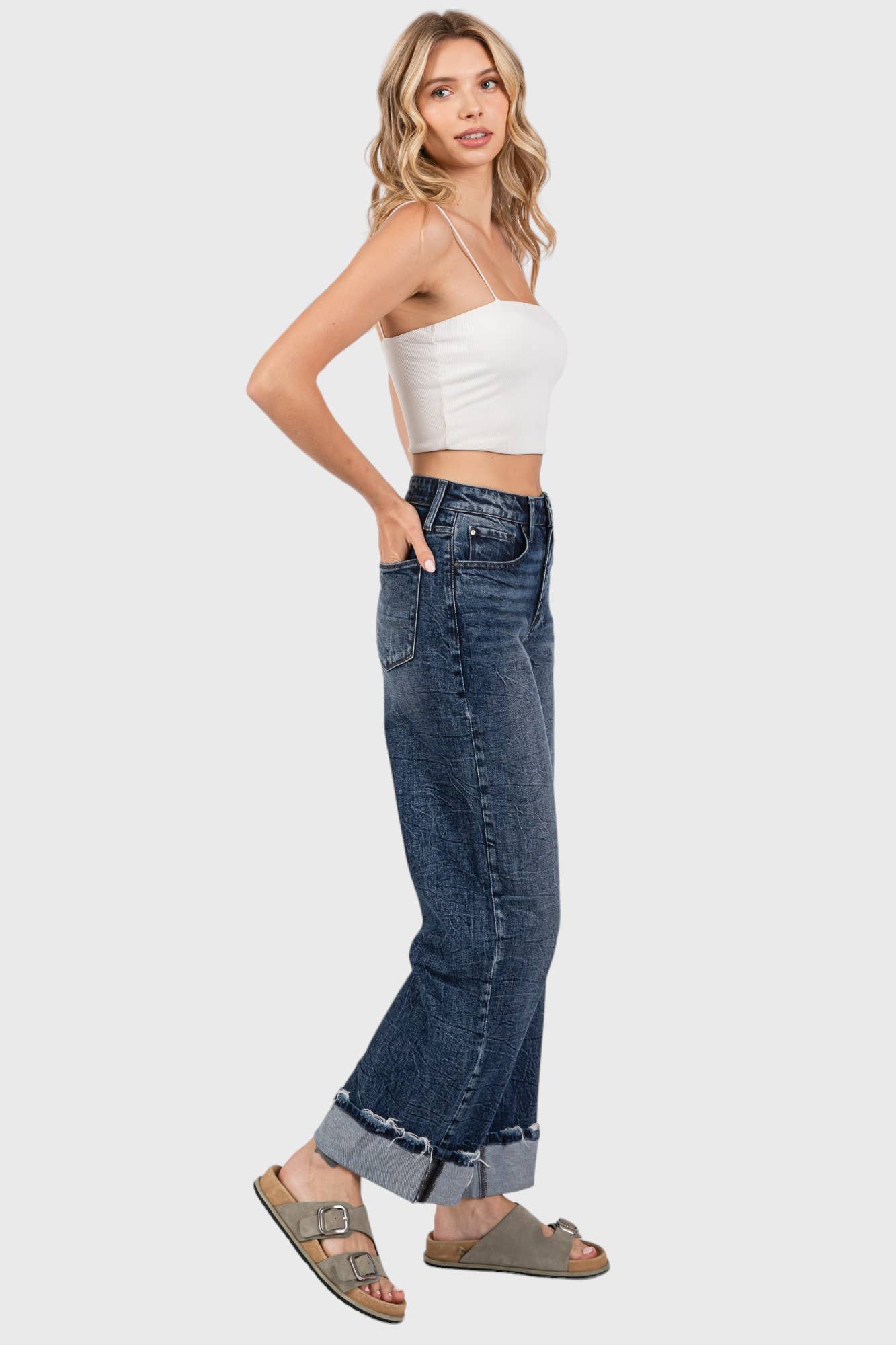HIGH RISE COMFORT STRETCH WIDE LEG Denim!