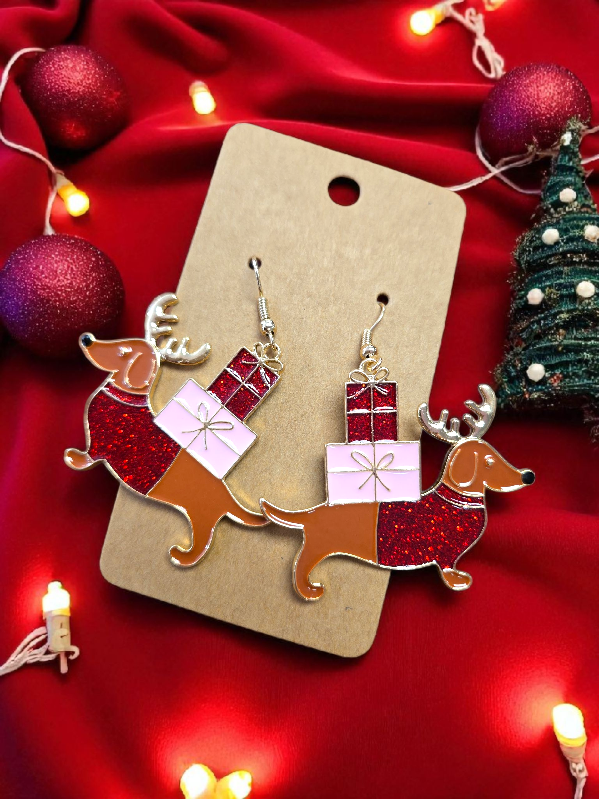 Dashund through the Holidays Earrings!