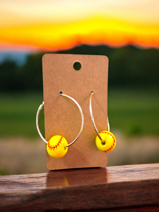 Softball Hoop Earrings!