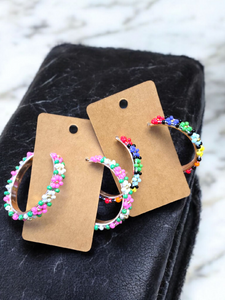Floral Hoop Earrings!