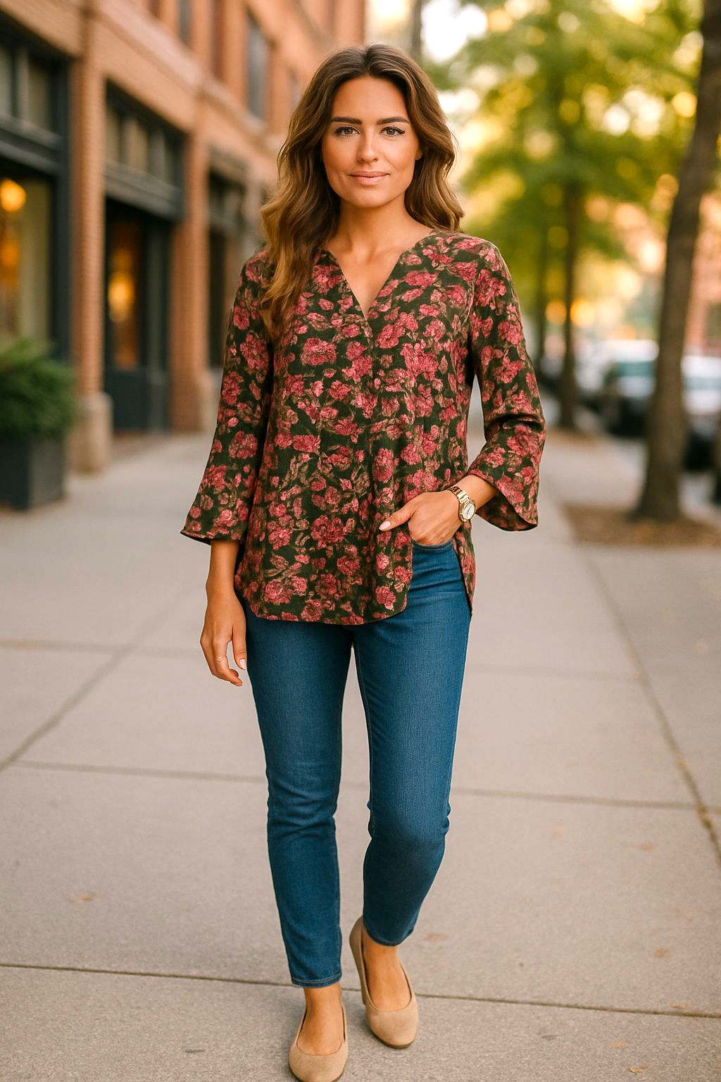 Elegant Floral Blouse!