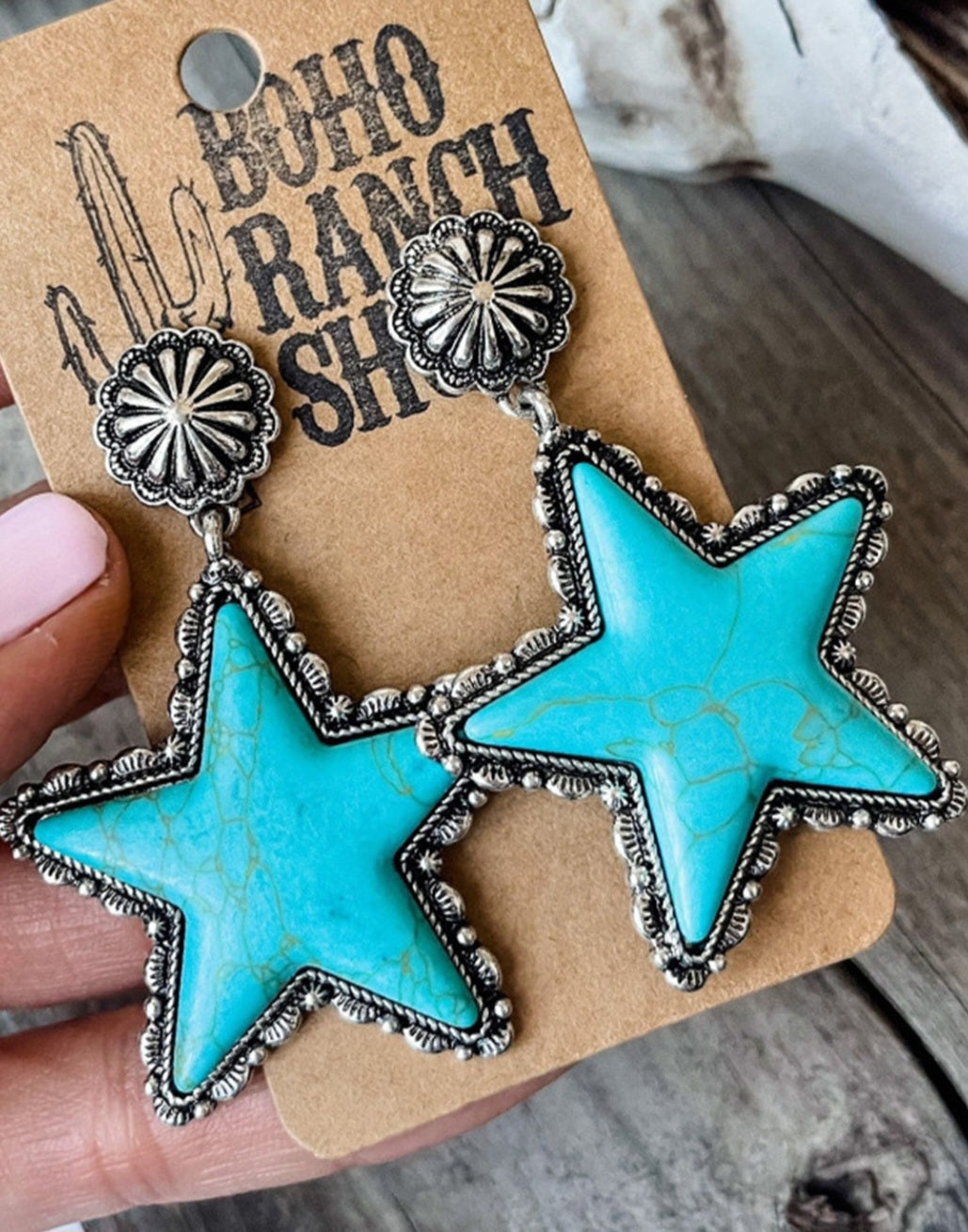 In stock! Turquoise Star Earrings