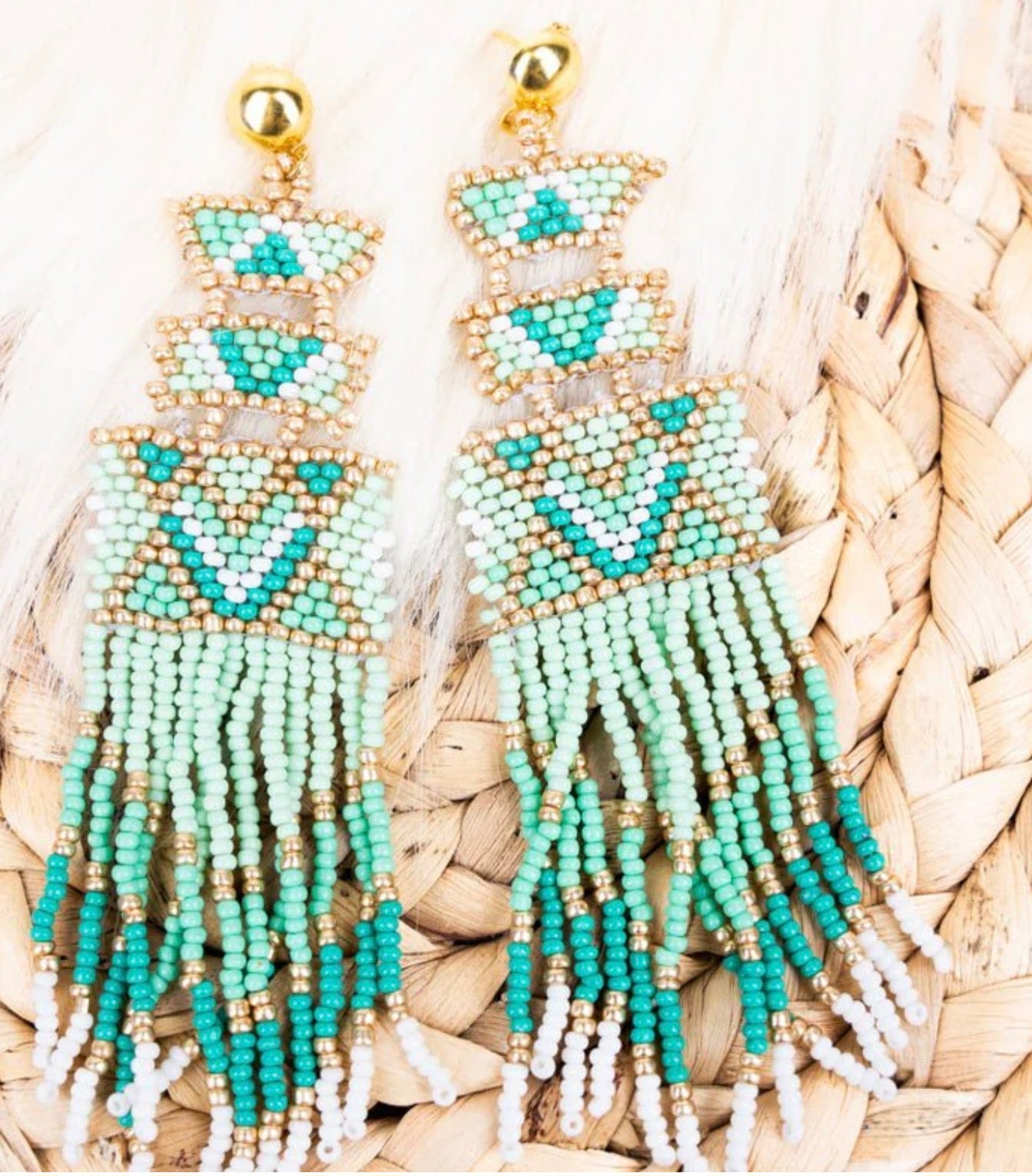 Seafoam Beaded Earrings!