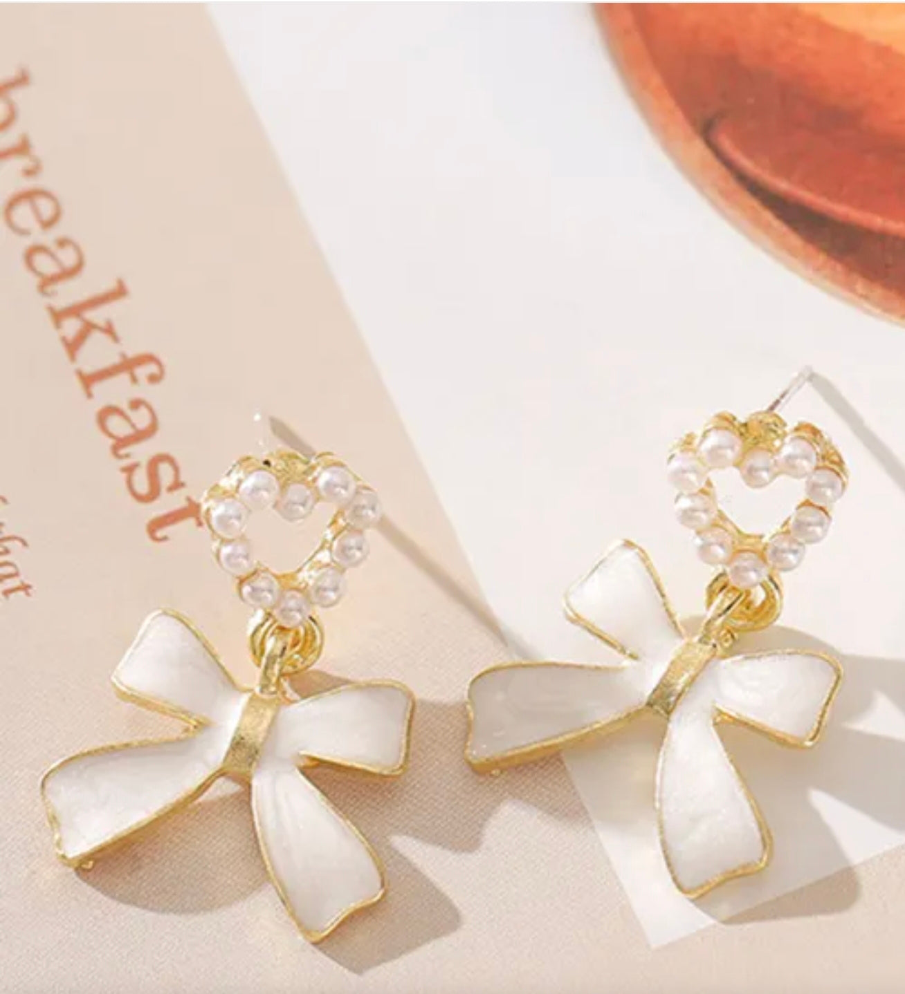 Pearl Bow Earrings!