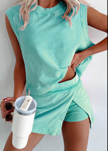 Mineral Wash Skort Set!