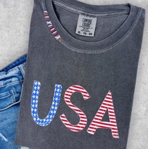 USA Embroidered Tee!