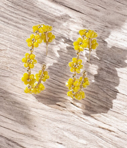 Gold Accented Floral Hoops! 7 colors!