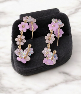 Gold Accented Floral Hoops! 7 colors!
