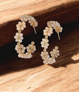 Gold Accented Floral Hoops! 7 colors!