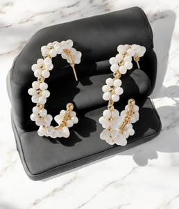 Gold Accented Floral Hoops! 7 colors!