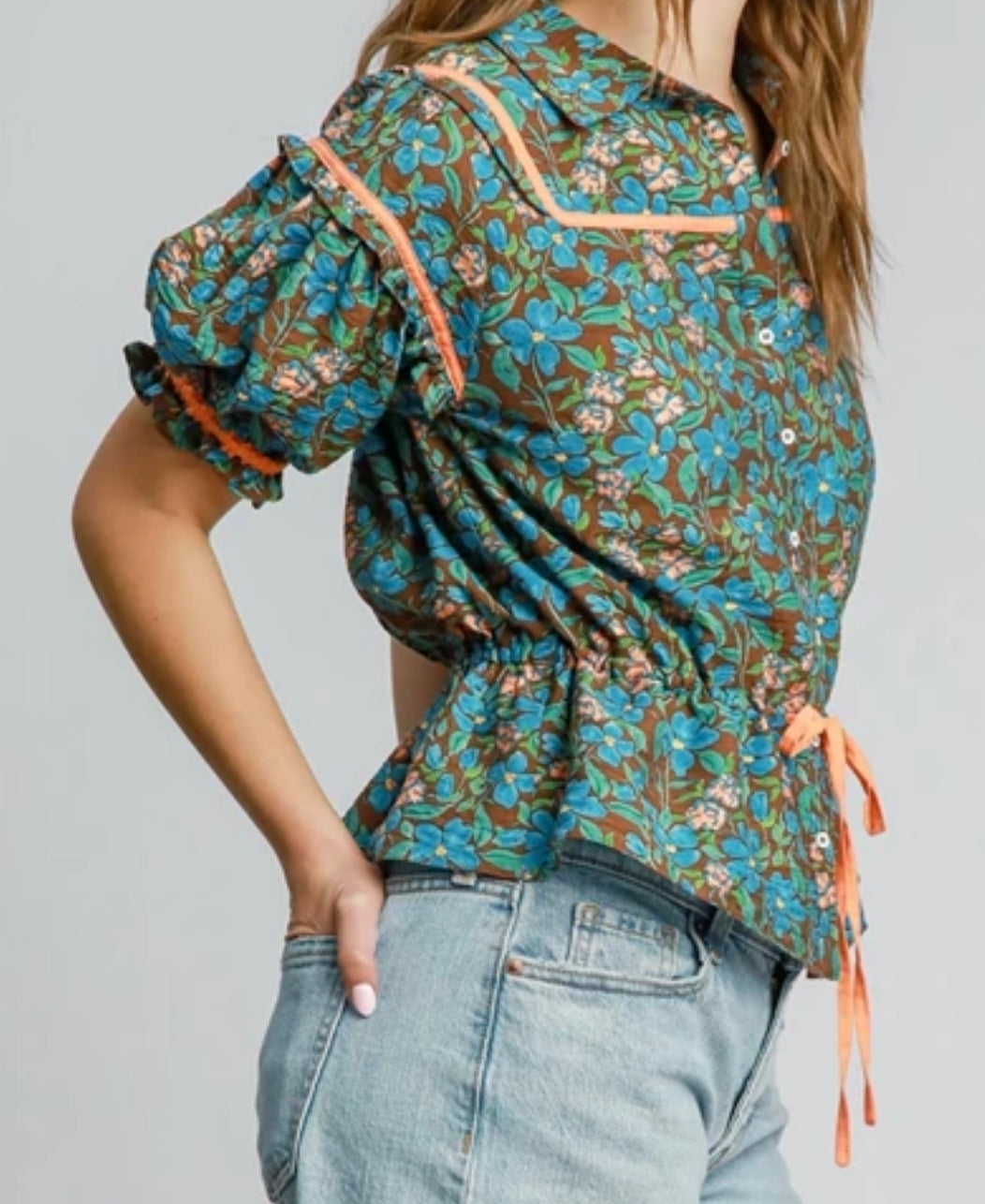 Garden Floral Print Blouse!
