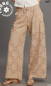 Eyelet Lace Straight Leg Pants!