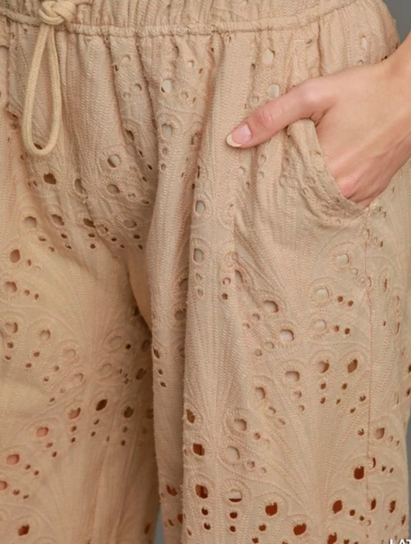 Eyelet Lace Straight Leg Pants!