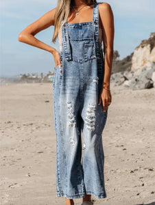Denim Wide Leg Overalls!