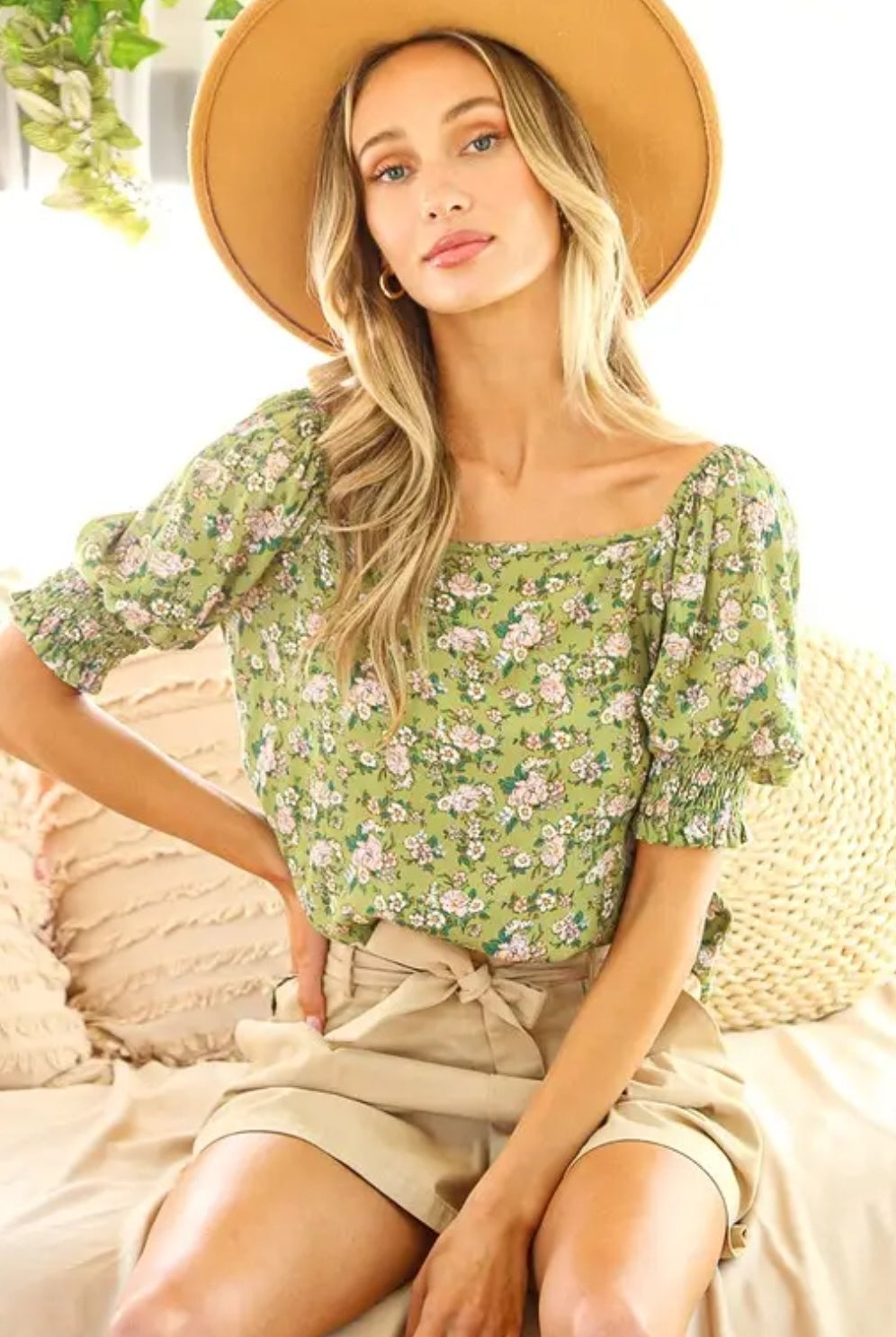 Square Neck Floral Top!
