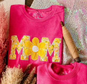 Sunflower Embroidered Mom Tee!