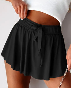 Drawstring Loose Ruffle Skorts!