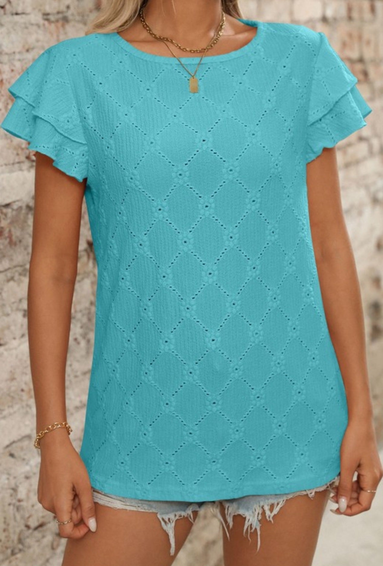 Eyelet Knit Tops! 2 Colors!