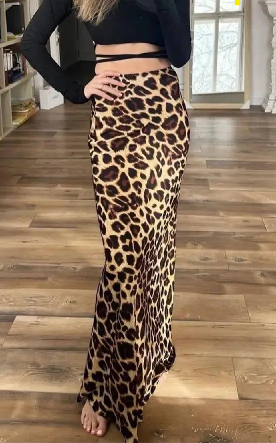 Vintage Leopard Print Midi Skirt!