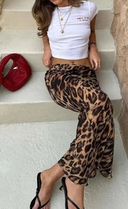 Vintage Leopard Print Midi Skirt!