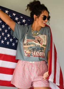 USA Vintage Style Flag Tee!