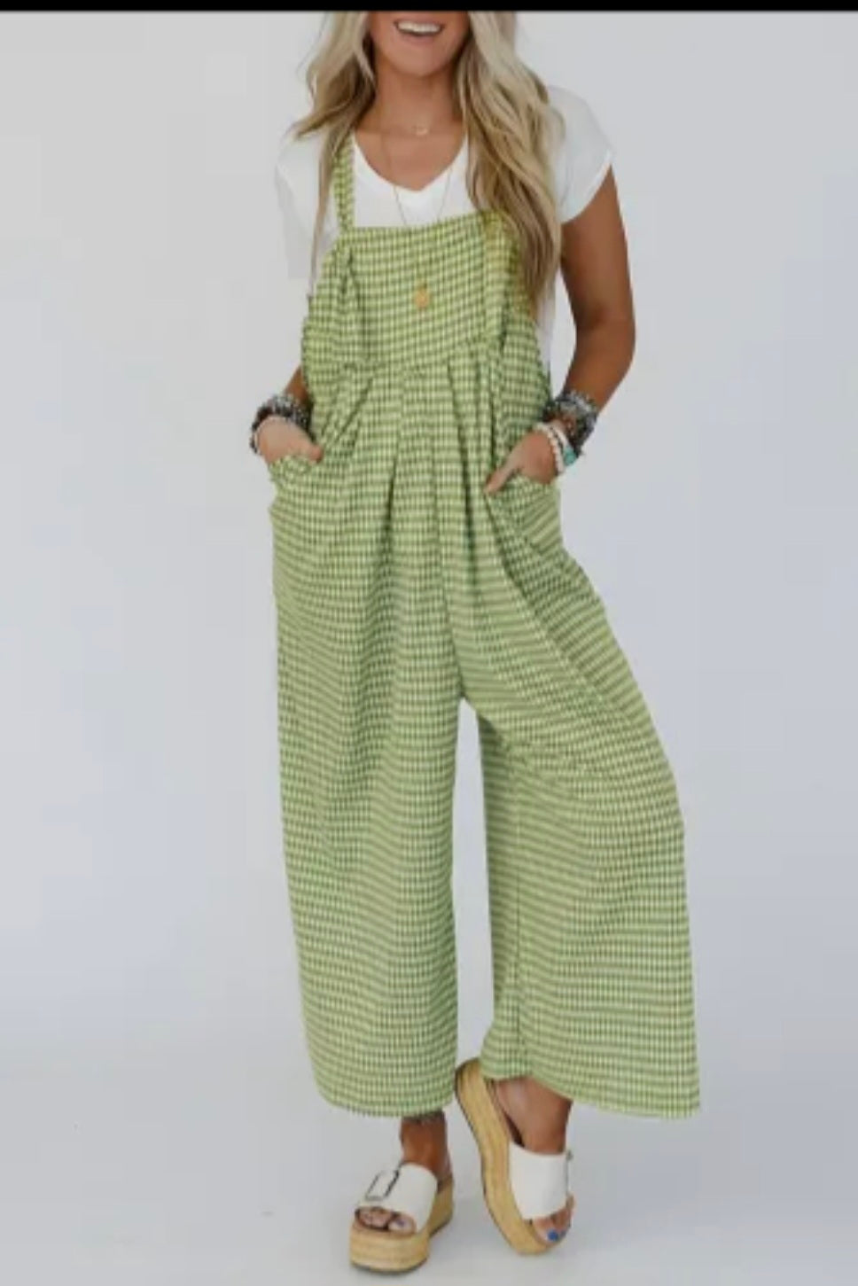 Gingham Green Overalls!