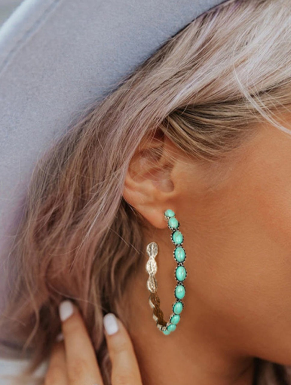 Turquoise Hoop Earrings!
