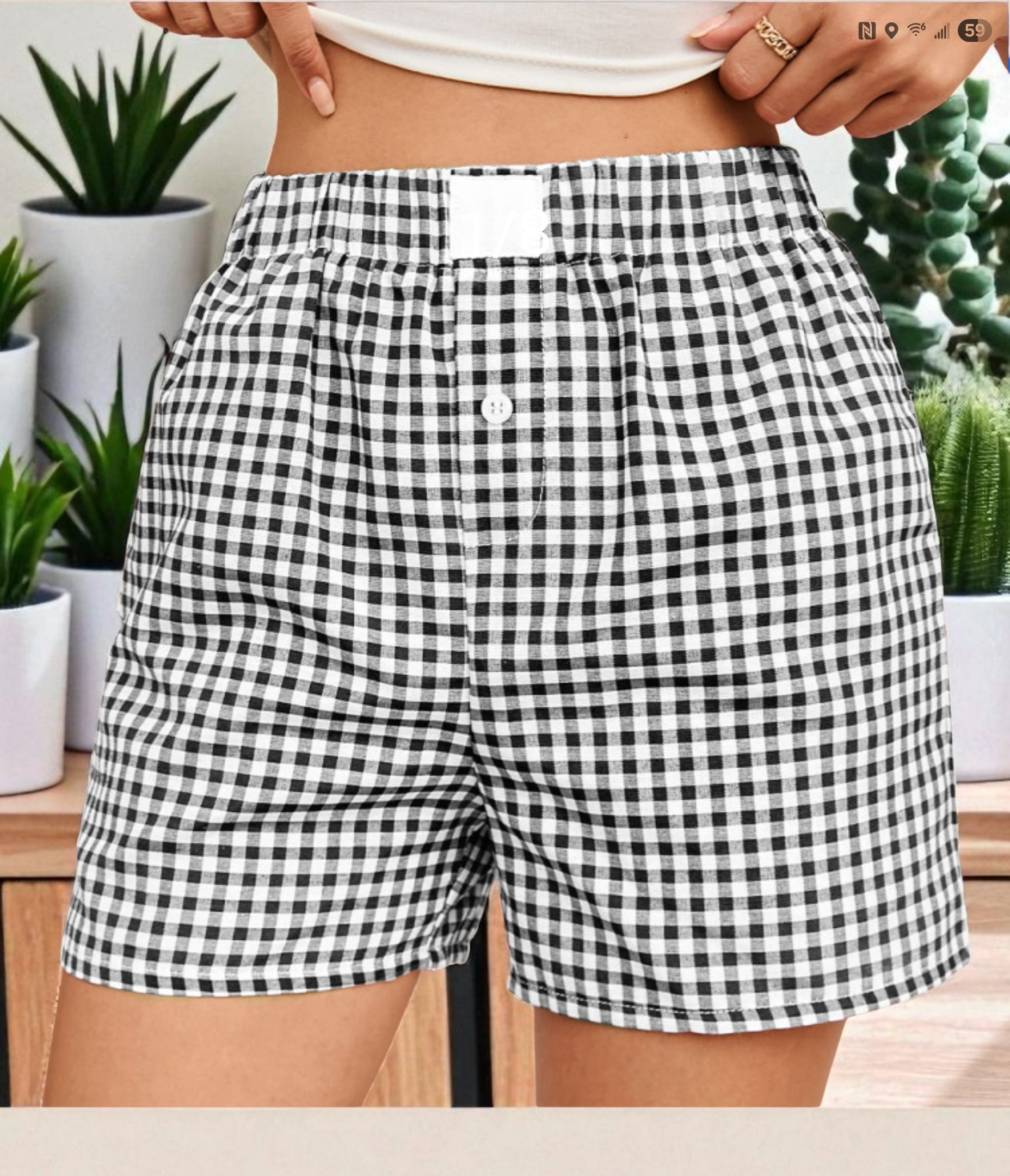 Black Gingham Boxer Shorts!