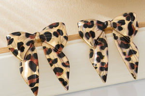 Leopard Print Bow Earrings!