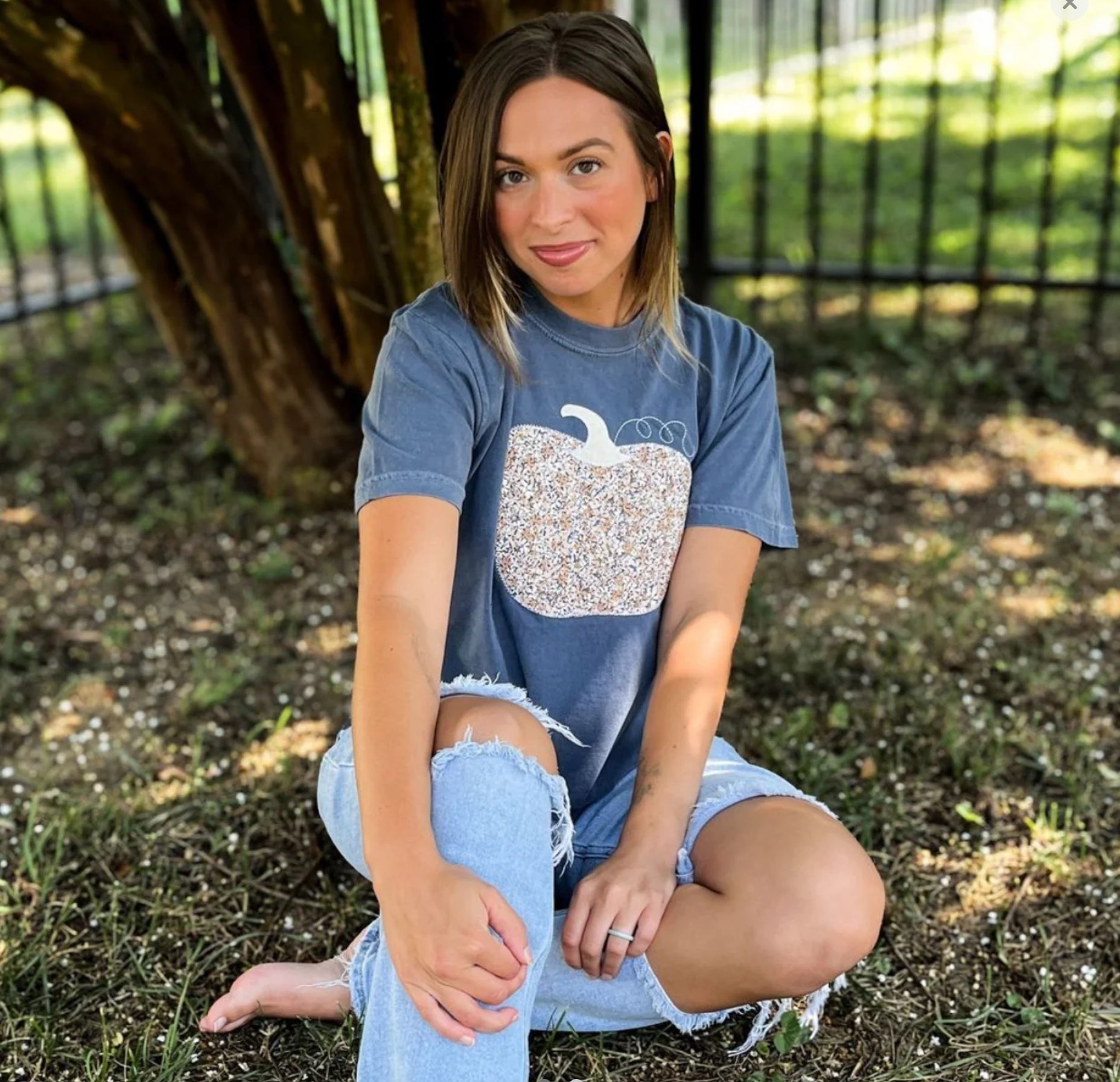 Embroidery Pumpkin Tee!