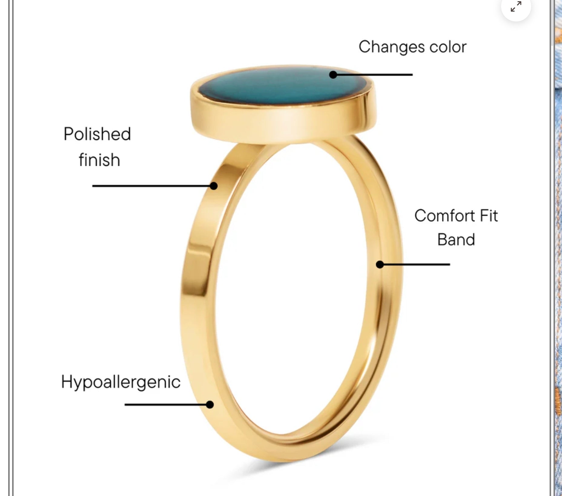 18k Stainless Steel Mood Ring!