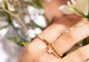 18k PVD Stainless Braided Rope Ring!