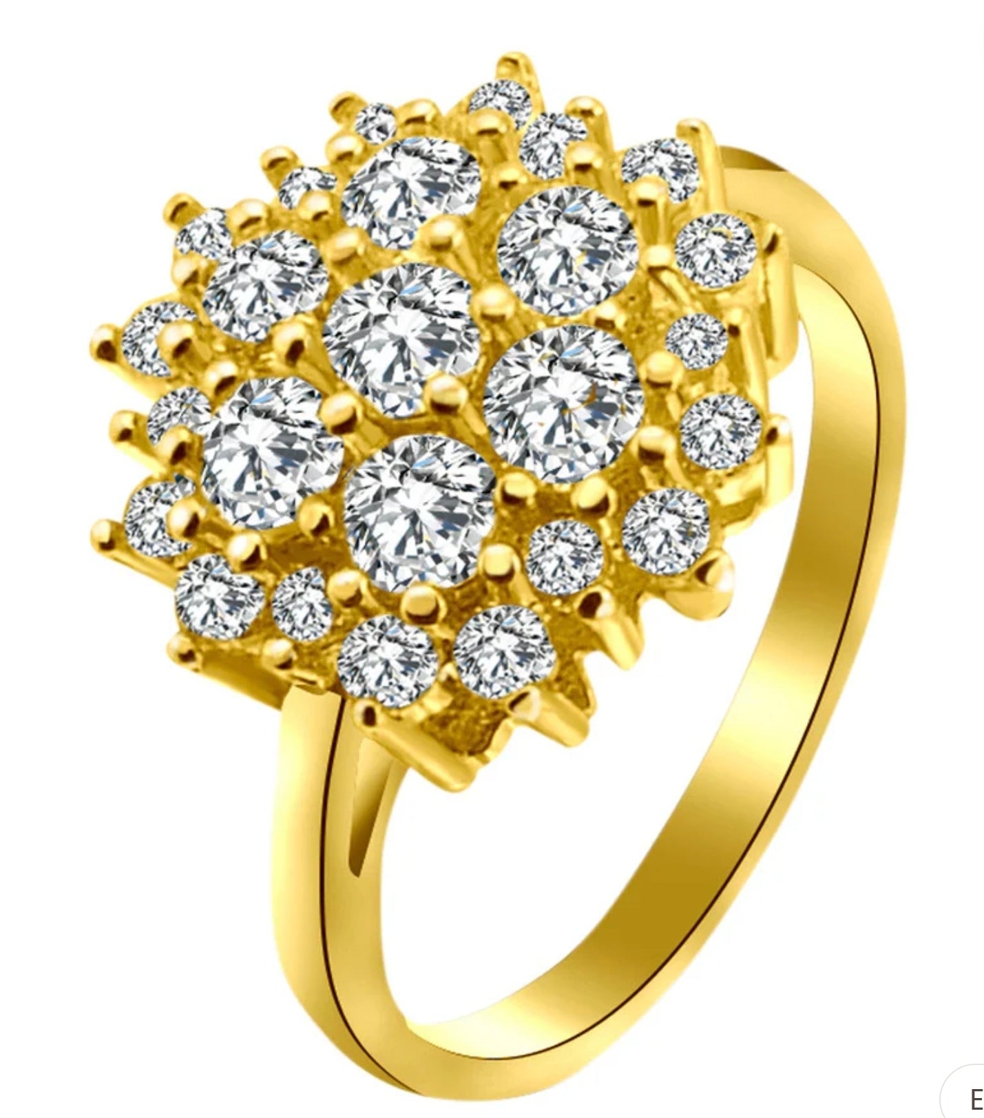 18k Gold Brass Cluster Ring!
