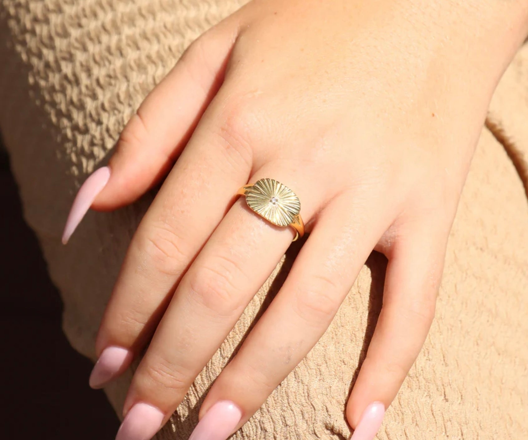 Cubic Zirconia Sunburst Ring!