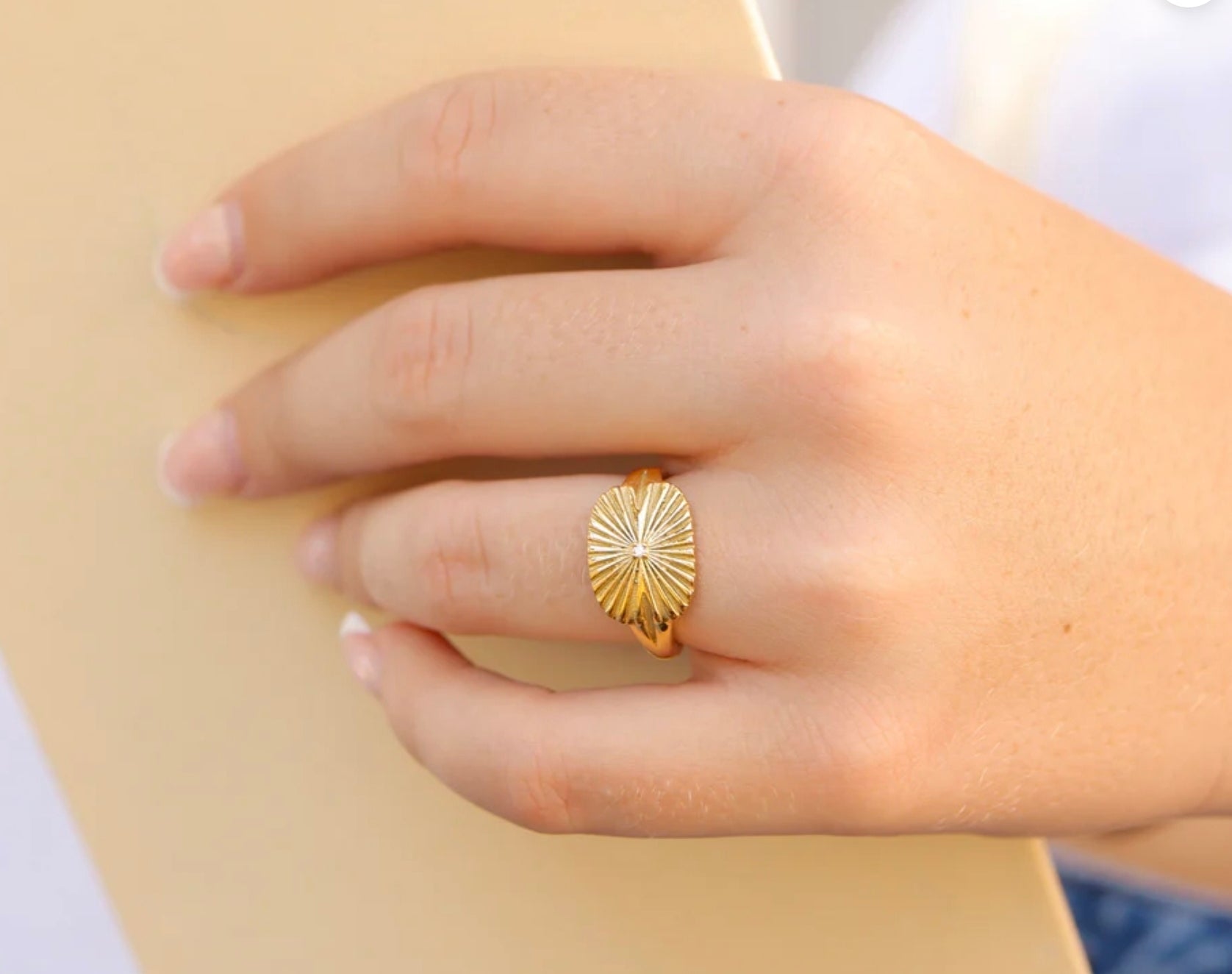 Cubic Zirconia Sunburst Ring!
